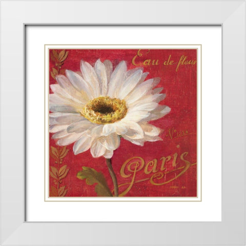 Paris Blossom I White Modern Wood Framed Art Print with Double Matting by Nai, Danhui