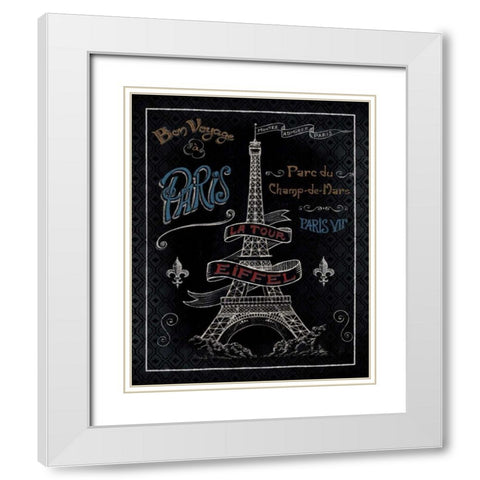 Travel to Paris I White Modern Wood Framed Art Print with Double Matting by Brissonnet, Daphne