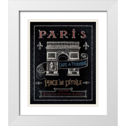 Travel to Paris II White Modern Wood Framed Art Print with Double Matting by Brissonnet, Daphne