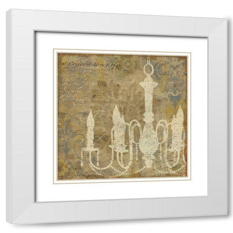 Faded Ornate I Gray no Butterfly White Modern Wood Framed Art Print with Double Matting by Pela Studio