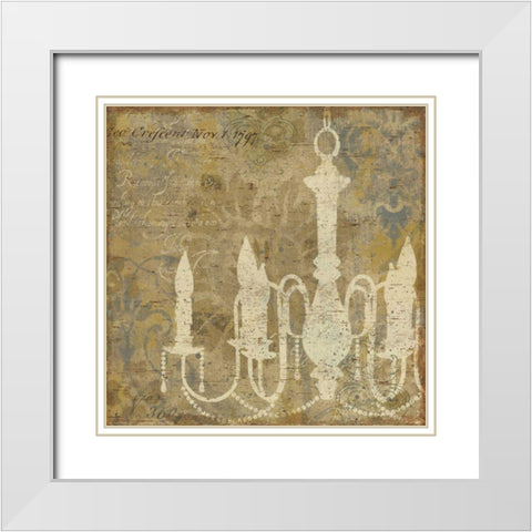 Faded Ornate I Gray no Butterfly White Modern Wood Framed Art Print with Double Matting by Pela Studio