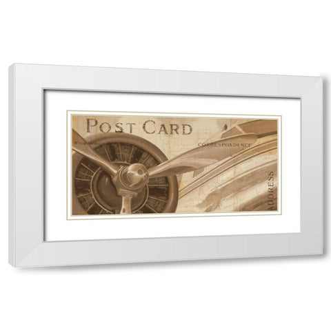 Travel by Air I Sepia White Modern Wood Framed Art Print with Double Matting by Fabiano, Marco