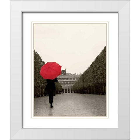 Paris Stroll I Feet White Modern Wood Framed Art Print with Double Matting by Schlabach, Sue