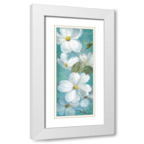 Indiness Blossom Panel Vinage I White Modern Wood Framed Art Print with Double Matting by Nai, Danhui