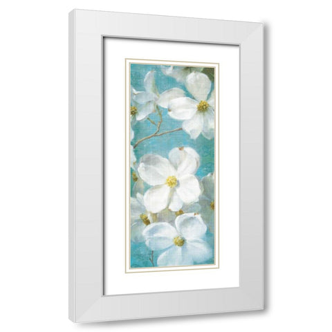 Indiness Blossom Panel Vinage II White Modern Wood Framed Art Print with Double Matting by Nai, Danhui