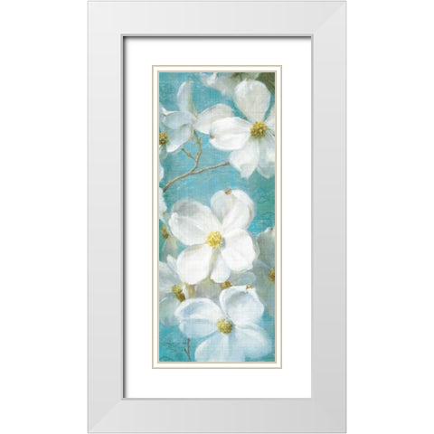 Indiness Blossom Panel Vinage II White Modern Wood Framed Art Print with Double Matting by Nai, Danhui