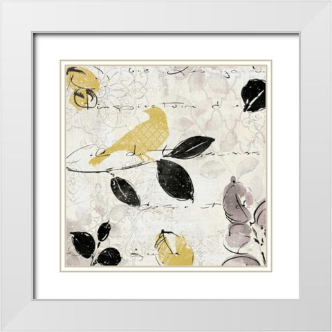 Plume and Motif I White Modern Wood Framed Art Print with Double Matting by ERR, Pela