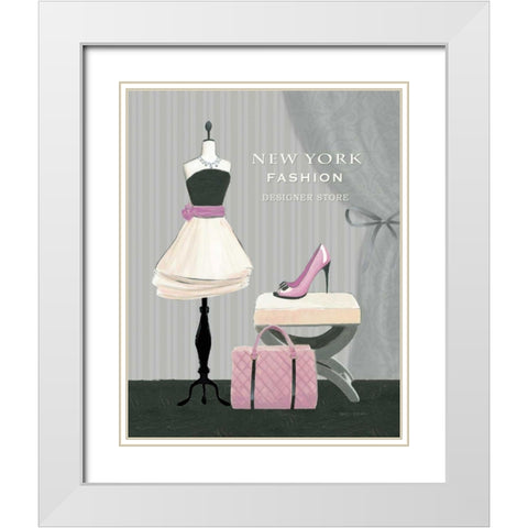 Dress Fitting Boutique I White Modern Wood Framed Art Print with Double Matting by Fabiano, Marco