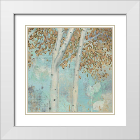 Golden Forest II White Modern Wood Framed Art Print with Double Matting by Wiens, James