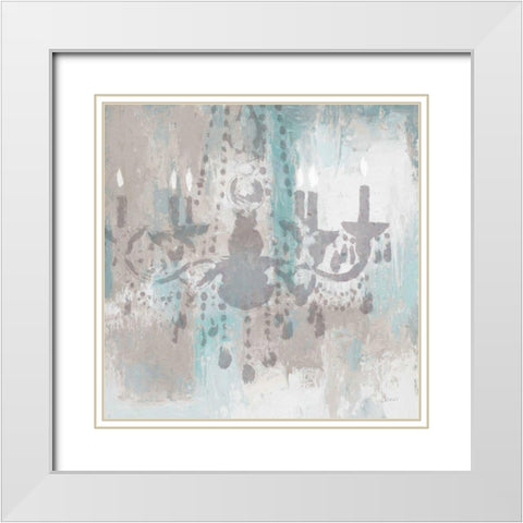 Candelabra Teal I White Modern Wood Framed Art Print with Double Matting by Wiens, James