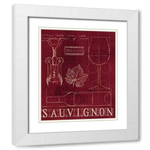 Wine Blueprint IV v2 White Modern Wood Framed Art Print with Double Matting by Fabiano, Marco