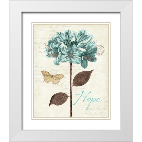 Slated Blue II White Modern Wood Framed Art Print with Double Matting by Pertiet, Katie