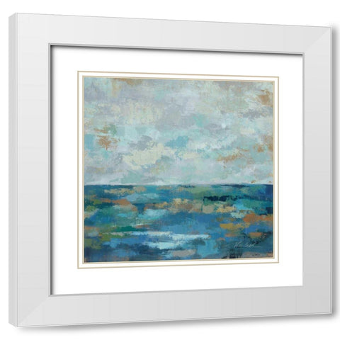 Seascape Sketches I White Modern Wood Framed Art Print with Double Matting by Vassileva, Silvia