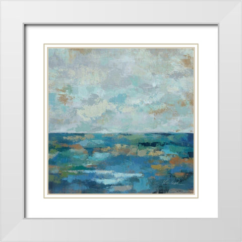 Seascape Sketches I White Modern Wood Framed Art Print with Double Matting by Vassileva, Silvia