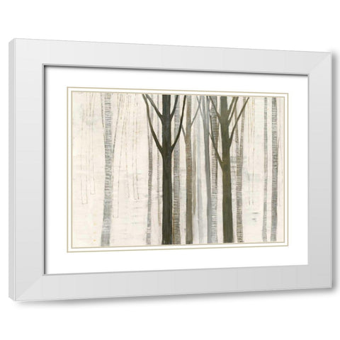 Down to the Woods on White White Modern Wood Framed Art Print with Double Matting by Wild Apple Graphics