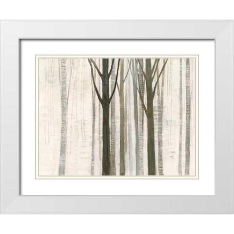 Down to the Woods on White White Modern Wood Framed Art Print with Double Matting by Wild Apple Graphics