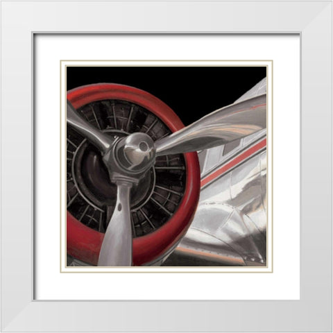 Travel by Air Dark II White Modern Wood Framed Art Print with Double Matting by Fabiano, Marco