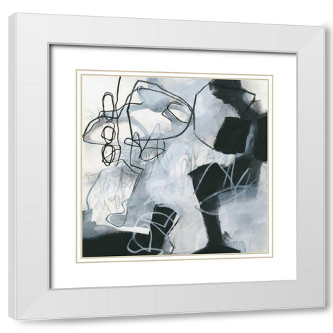 Whats Happening II White Modern Wood Framed Art Print with Double Matting by Davies, Jane
