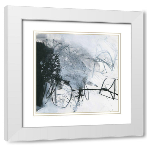 Whats Happening III White Modern Wood Framed Art Print with Double Matting by Davies, Jane