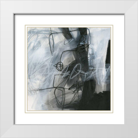 Whats Happening IV White Modern Wood Framed Art Print with Double Matting by Davies, Jane