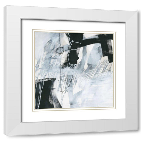 Whats Happening V White Modern Wood Framed Art Print with Double Matting by Davies, Jane