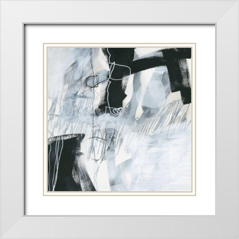Whats Happening V White Modern Wood Framed Art Print with Double Matting by Davies, Jane