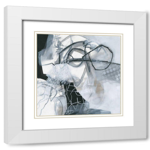 Whats Happening VI White Modern Wood Framed Art Print with Double Matting by Davies, Jane