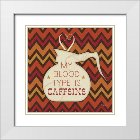 Caffeine I White Modern Wood Framed Art Print with Double Matting by Pela Studio