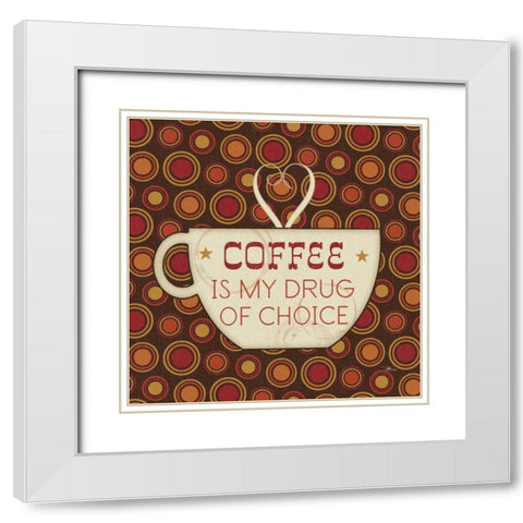 Caffeine II White Modern Wood Framed Art Print with Double Matting by Pela Studio