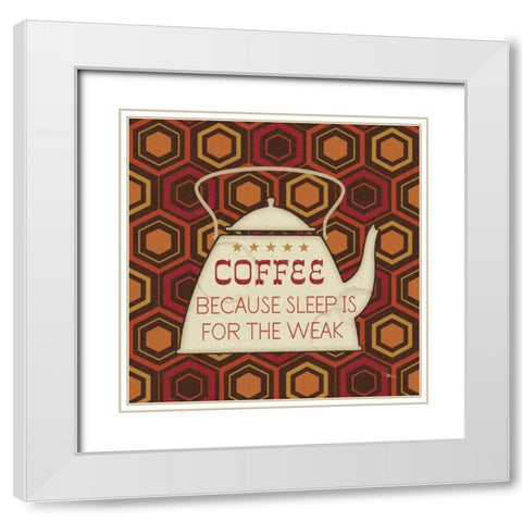 Caffeine III White Modern Wood Framed Art Print with Double Matting by Pela Studio
