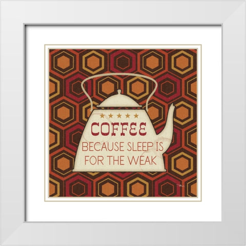 Caffeine III White Modern Wood Framed Art Print with Double Matting by Pela Studio