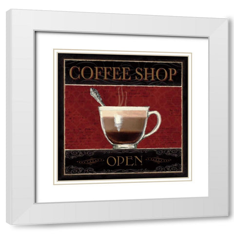 Coffee Shop I White Modern Wood Framed Art Print with Double Matting by Fabiano, Marco