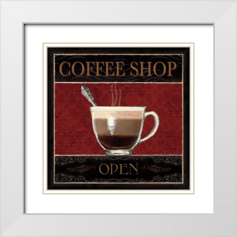 Coffee Shop I White Modern Wood Framed Art Print with Double Matting by Fabiano, Marco