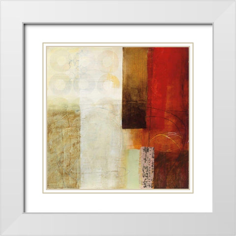 Warmth III White Modern Wood Framed Art Print with Double Matting by Davies, Jane