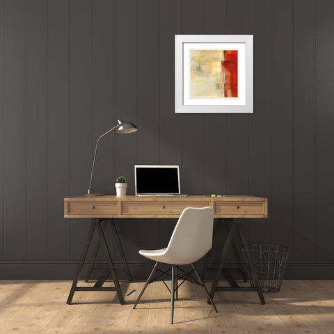 Warmth I White Modern Wood Framed Art Print with Double Matting by Davies, Jane