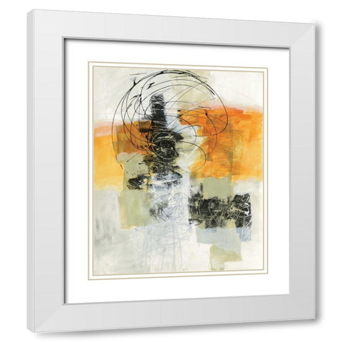 Action II White Modern Wood Framed Art Print with Double Matting by Davies, Jane