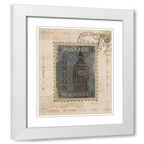 Iconic Stamps IV White Modern Wood Framed Art Print with Double Matting by Fabiano, Marco