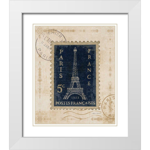 Iconic Stamps I White Modern Wood Framed Art Print with Double Matting by Fabiano, Marco
