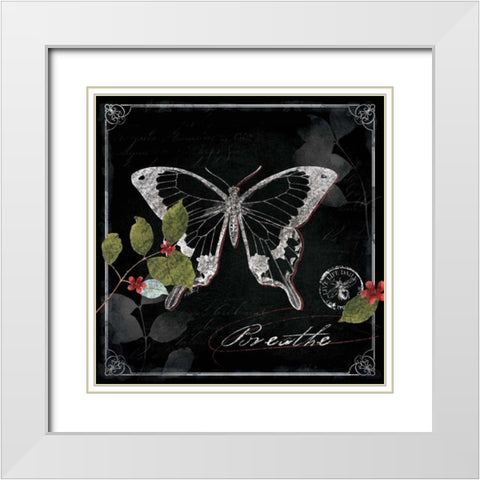 Chalkboard Wings I White Modern Wood Framed Art Print with Double Matting by Pertiet, Katie