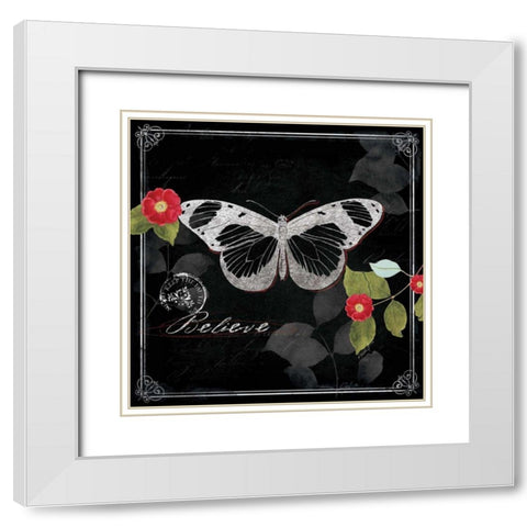 Chalkboard Wings II White Modern Wood Framed Art Print with Double Matting by Pertiet, Katie