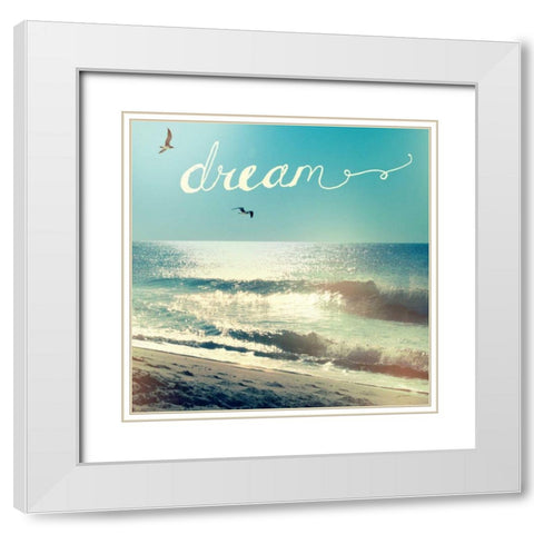 Coastline Waves White Modern Wood Framed Art Print with Double Matting by Schlabach, Sue