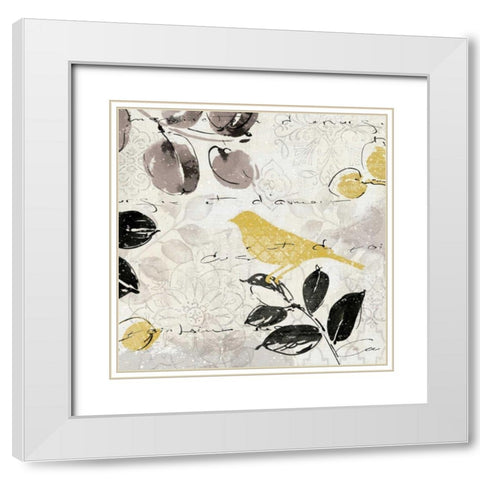 Plume and Motif II White Modern Wood Framed Art Print with Double Matting by ERR, Pela
