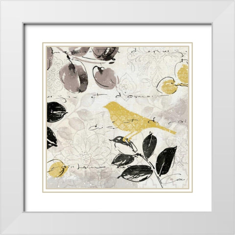 Plume and Motif II White Modern Wood Framed Art Print with Double Matting by ERR, Pela