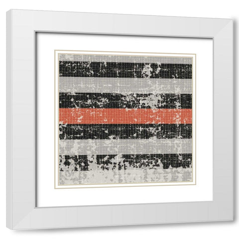 Geometric Patchwork Puree Pumpkin Square III White Modern Wood Framed Art Print with Double Matting by Pela Studio