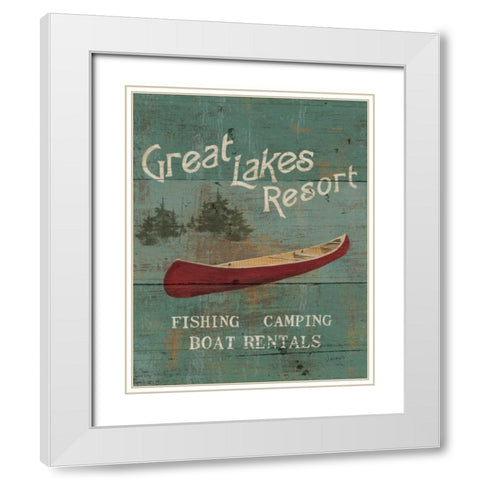 Lodge Signs III White Modern Wood Framed Art Print with Double Matting by Wiens, James