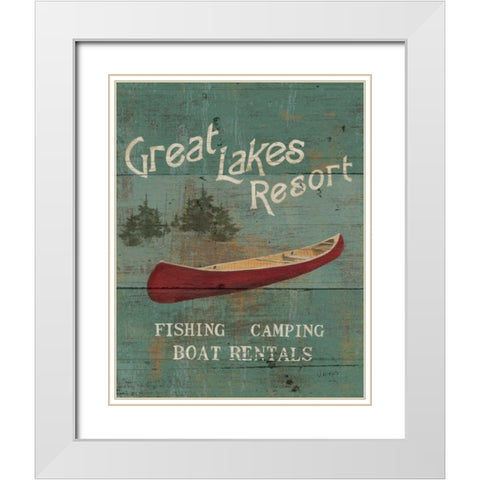 Lodge Signs III White Modern Wood Framed Art Print with Double Matting by Wiens, James