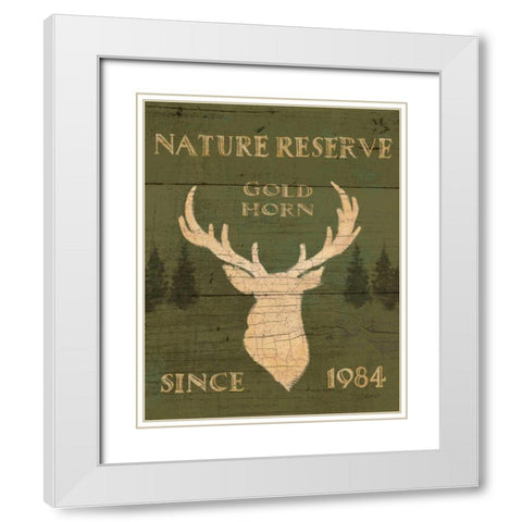 Lodge Signs IX Green White Modern Wood Framed Art Print with Double Matting by Wiens, James