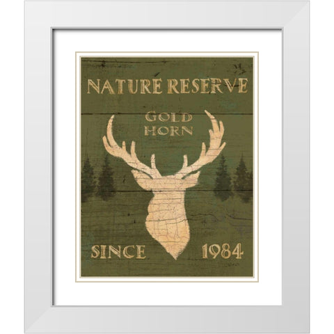 Lodge Signs IX Green White Modern Wood Framed Art Print with Double Matting by Wiens, James