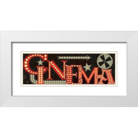 Movie Lights I White Modern Wood Framed Art Print with Double Matting by Pela Studio