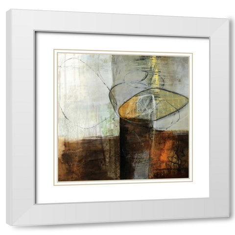 Abstract Pebble IV White Modern Wood Framed Art Print with Double Matting by Davies, Jane